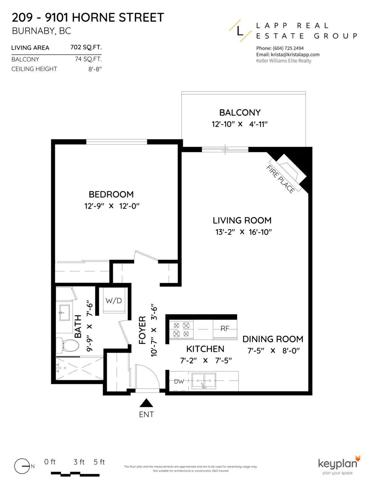 Coquitlam Realtor Krista Lapp Unit 209 9101 Horne St Burnaby Floor Plan
