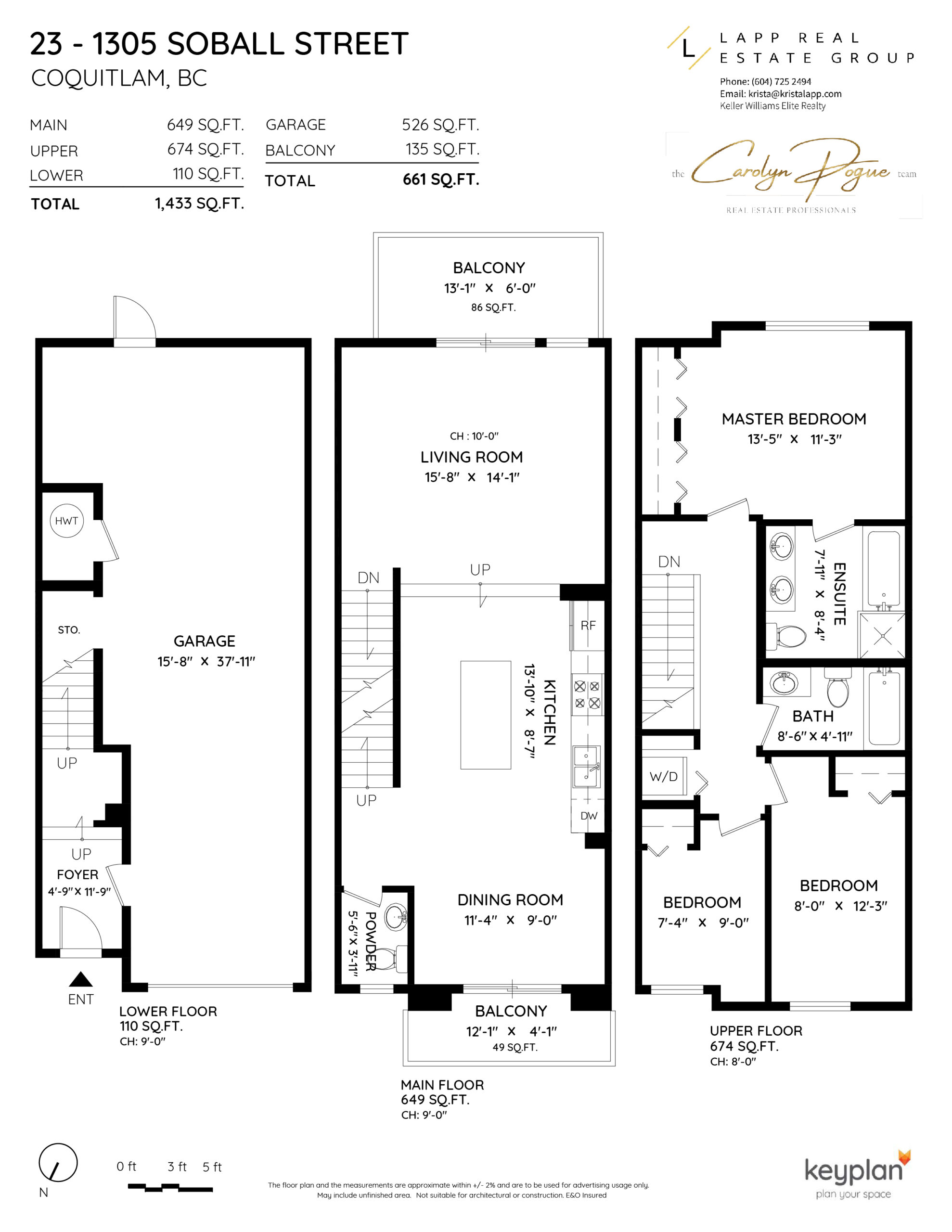 Top Coquitlam Realtor Krista Lapp Unit 23 1305 Soball Street Burke Mountain Coquitlam Floor Plan