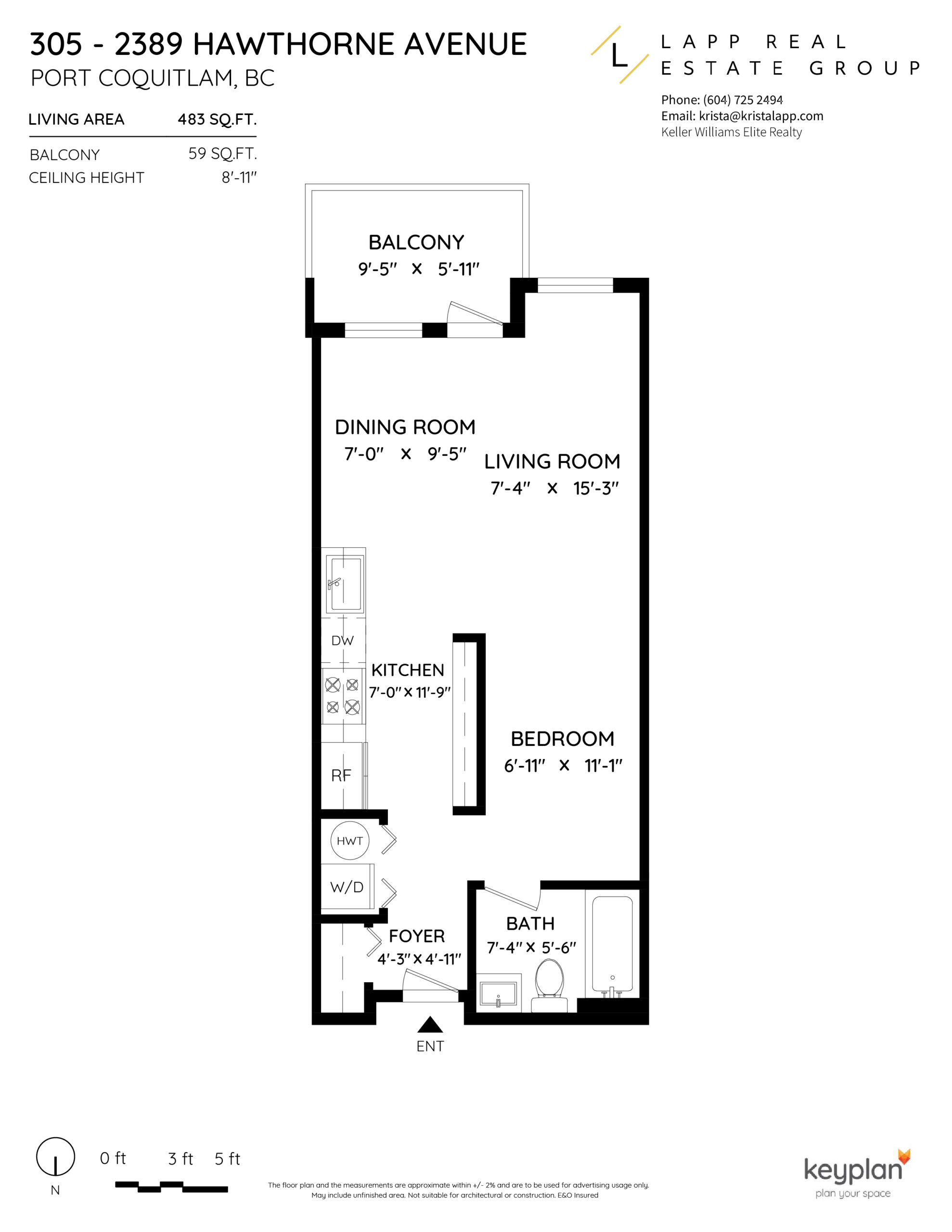 Coquitlam Realtor Krista Lapp 305 2389 Hawthorne Avenue Port Coquitlam Condo Floor plan