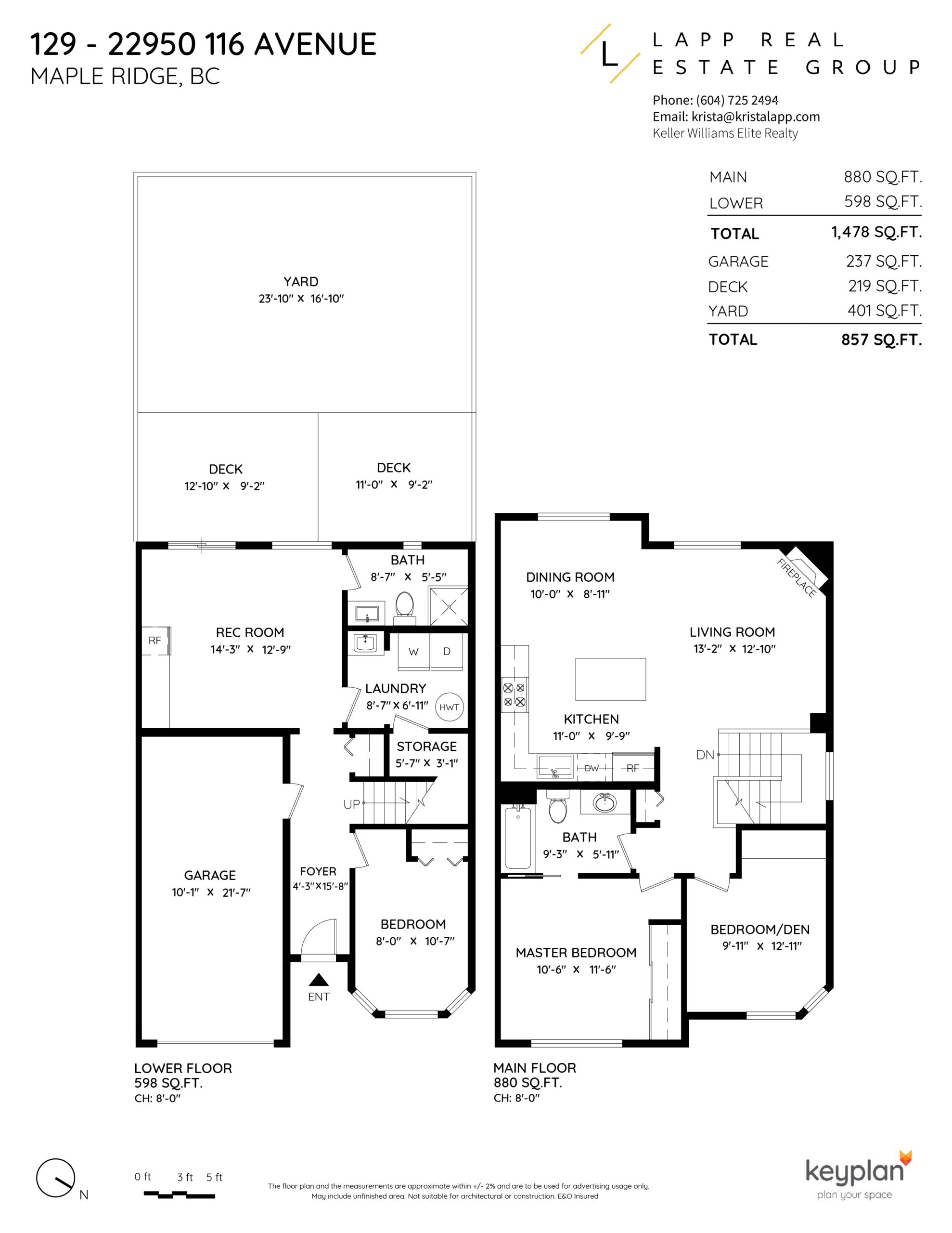 Krista Lapp Coquitlam Realtor Unit 129 22950 116 Ave Maple Ridge-Layout2-01