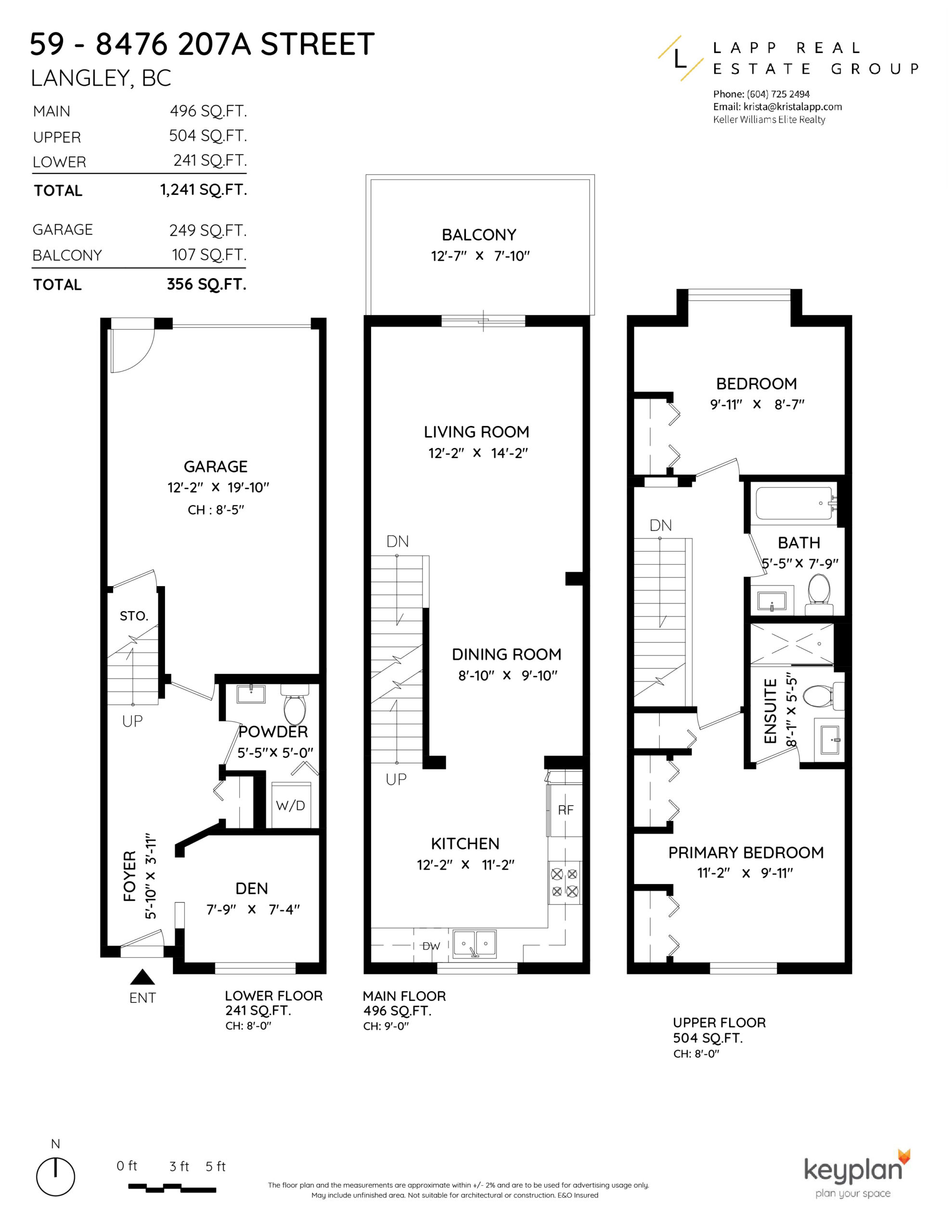 Langley Realtor Krista Lapp 59 8476 207A St Langley Floor Plan