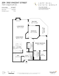 Port Coquitlam Realtor Krista Lapp 209 3150 Vincent Street Port Coquitlam Floor plan Condo