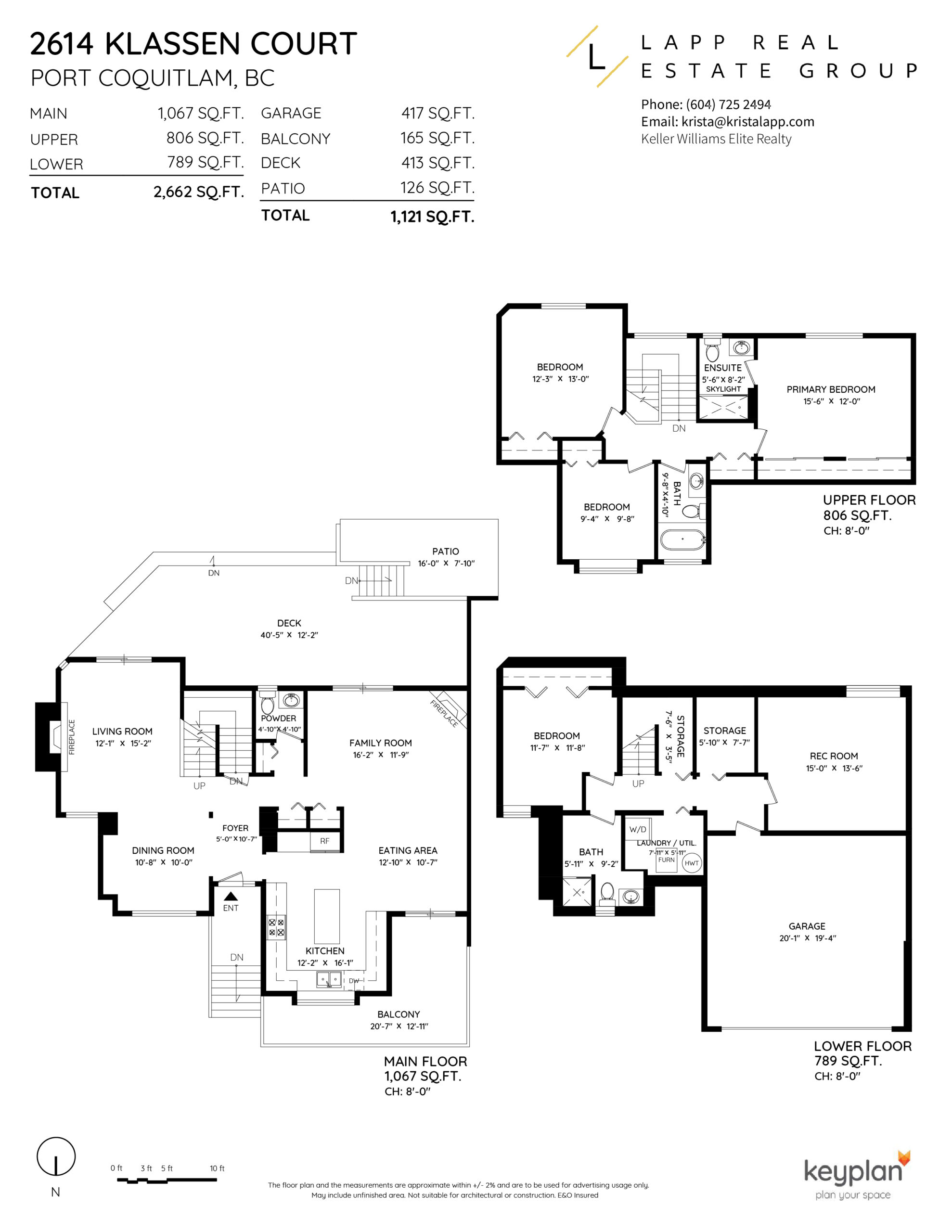 Krista Lapp 2614 Klassen Ct Port Coquitlam Duplex-Layout Floor Plan
