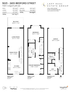 Krista Lapp 3023 2655 Bedford St Port Coquitlam Townhome Floor plan -Layout2-01