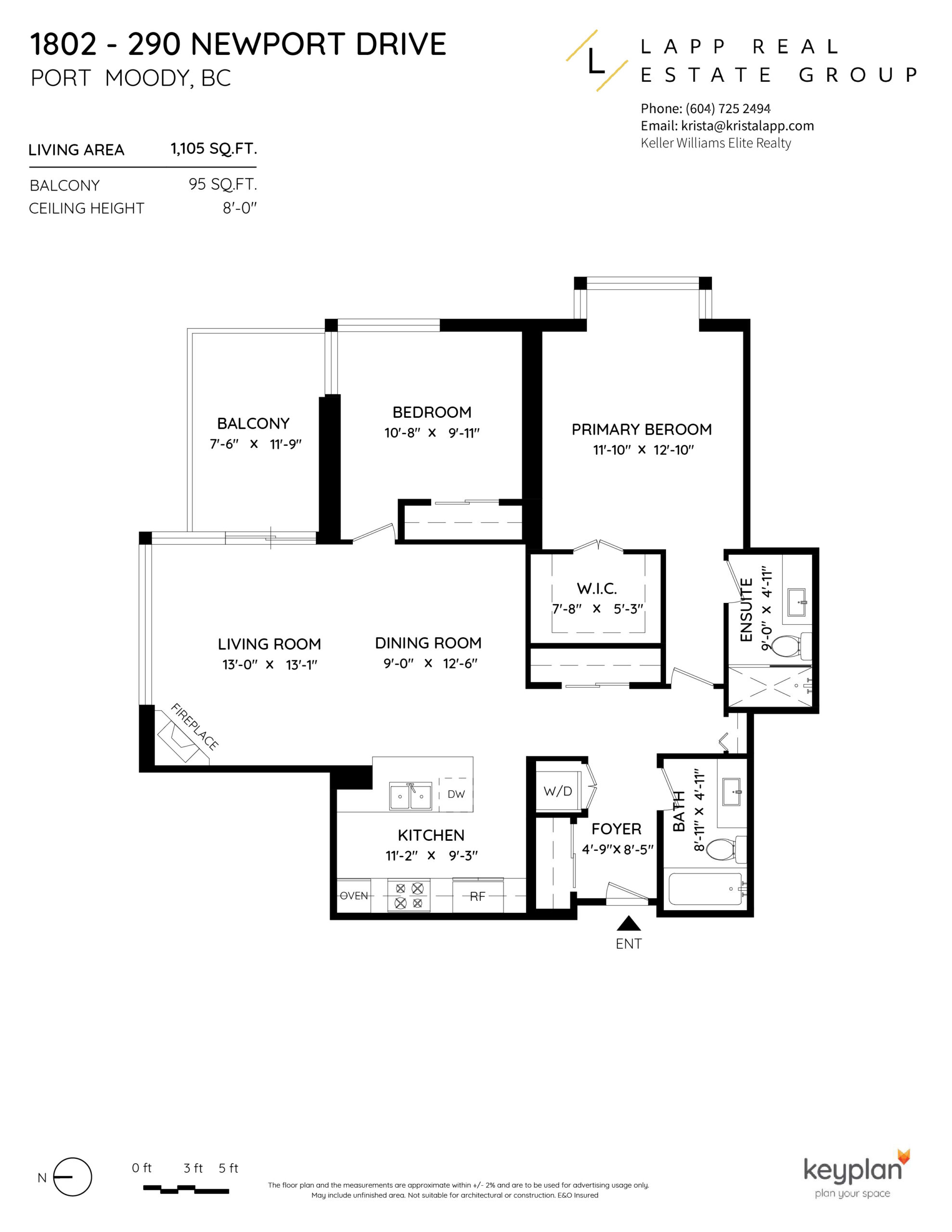 Krista Lapp Unit 1802 290 Newport Dr Port Moody Condo Floorplan-Layout2-01