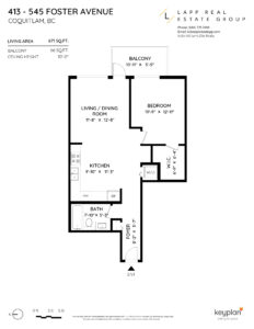 Krista Lapp Unit 413 545 Foster Ave Coquitlam Condo Floor Plan