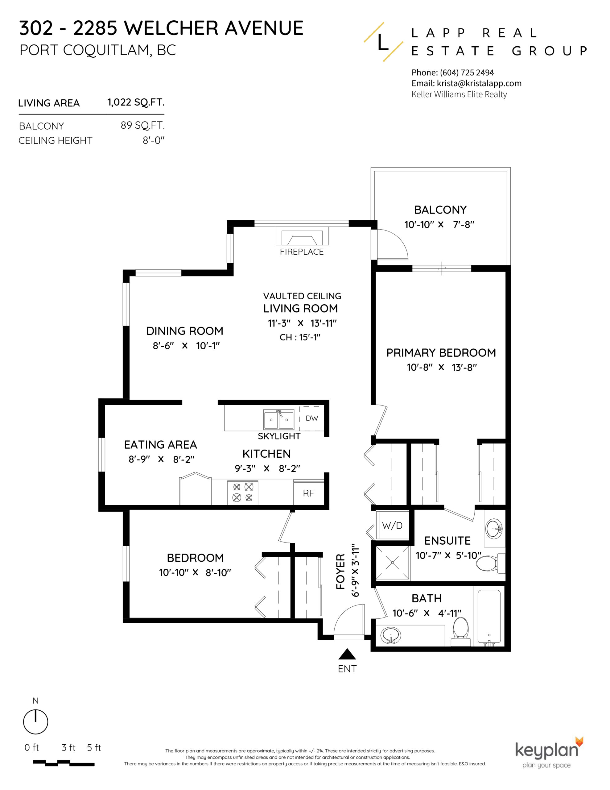 Krista Lapp 302 2285 Welcher Ave Port Coquitlam Condo Floor plan-01