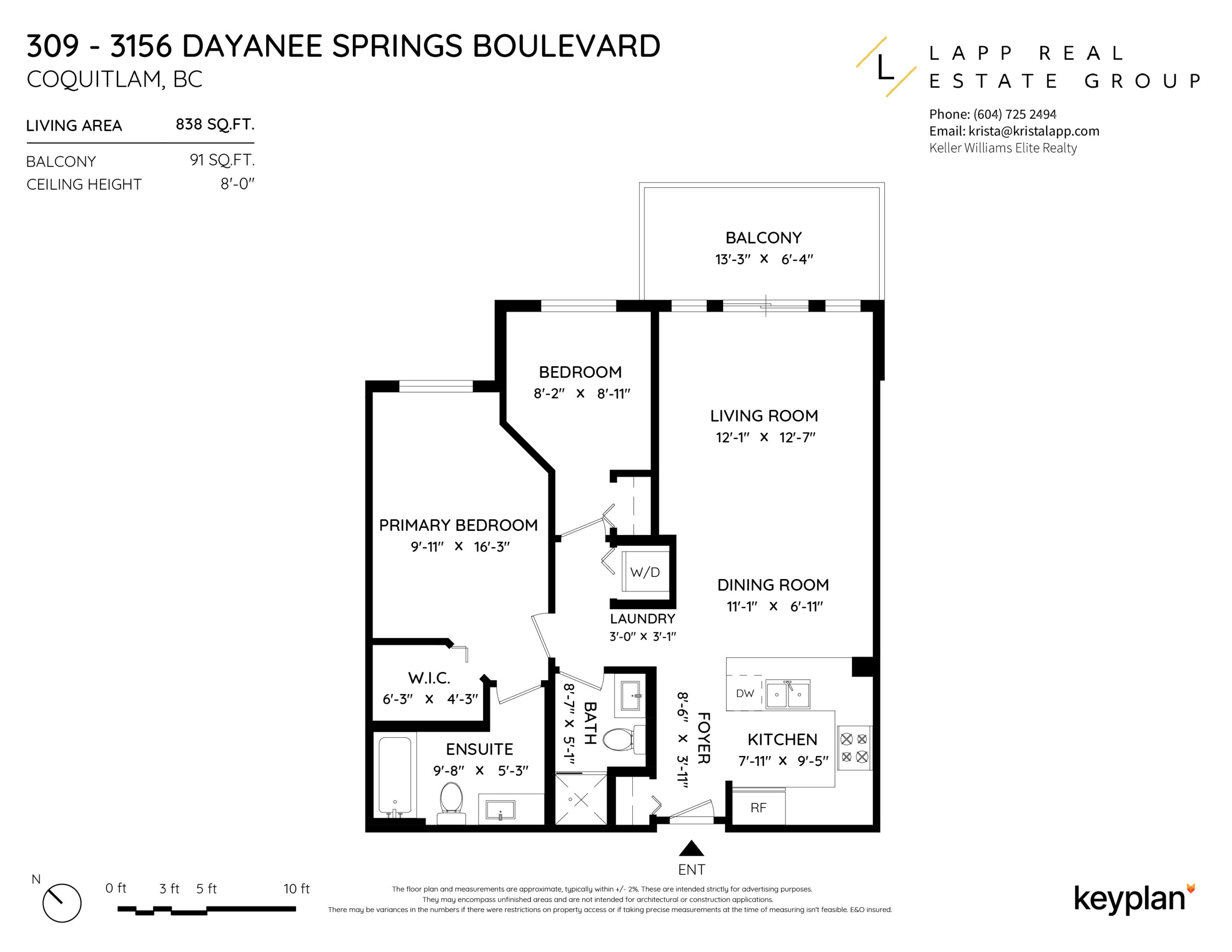 Westwood Plateau Condo for Sale Krista Lapp Unit 309 3156 Dayanee Springs Blvd Coquitlam-Layout Floor plan