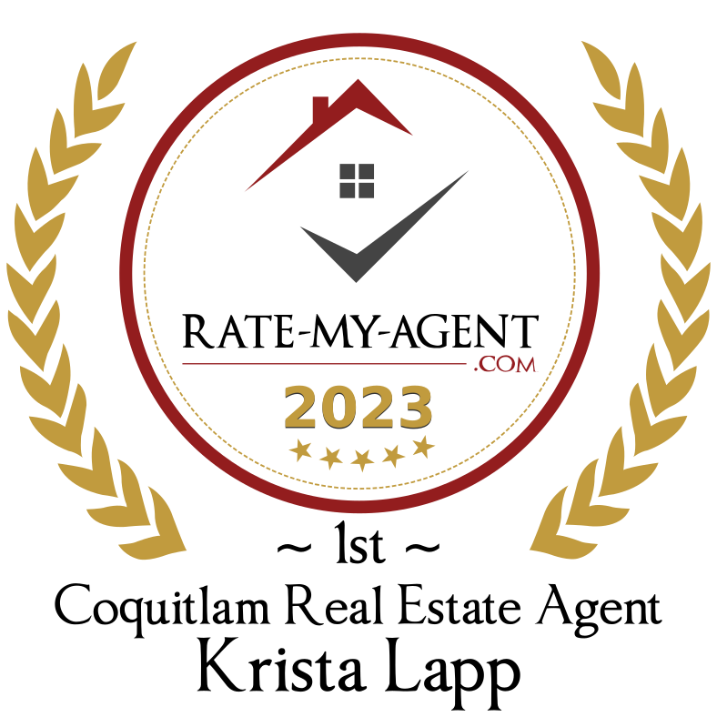 #1 Selling Coquitlam Real Estate Agent Top Rated Krista Lapp by Rate-My-Agent.com 1st place sales Realtor Port Moody Port Coquitlam