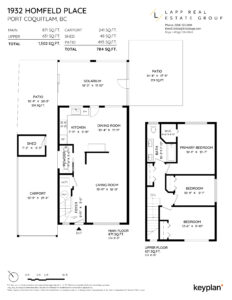 Port Coquitlam Townhome sold by Krista Lapp 1932 Homfeld Place Port Coquitlam floor plan